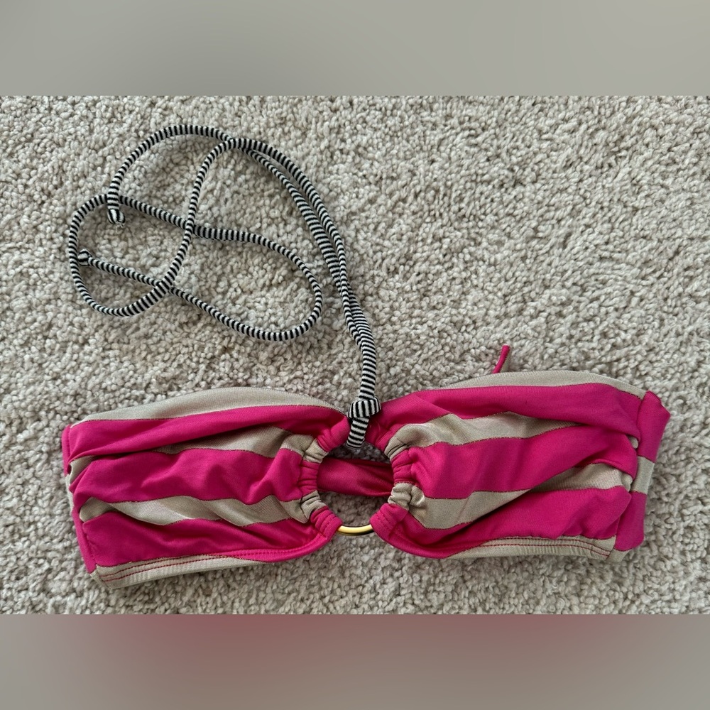 Sofia by Vix ring pink bandeau bikini top size medium